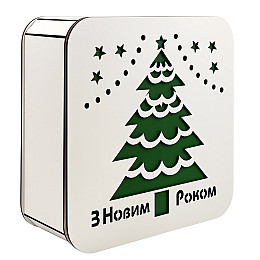 Новорічний подарунок в упаковці з дерева №7 1000 г. (Стандарт)