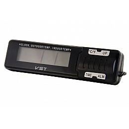 Автомобильные часы с термометром VST-7065 внешний и внутренний датчик Black (3_00385)