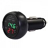Автомобильные часы с термометром и вольтметром VST-706-4 в прикуриватель USB Black (3_00472)