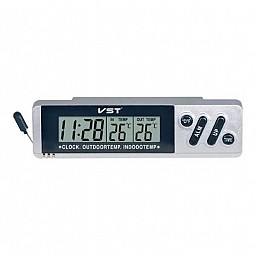 Автомобільні годинники VST 7067 з будильником, електронні, сірі