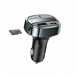 Автомобільне зарядне пристрій Hoco E70 USB 18W / Type-C 30W FM BT Чорний