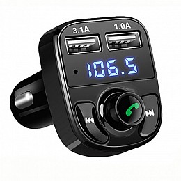 Автомобільний FM трансмітер модулятор музики в автомобіль через Bluetooth 3.1А Onever X8 Black