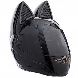 Мото кото шлем с ушками SP-Sport MS-1650 XL Черный