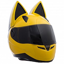 Мото Кото шлем с ушками женский SP-Sport MS-1650 M Желтый