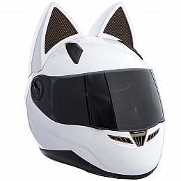 Мото Кото шлем с ушками женский SP-Sport MS-1650 M Белый
