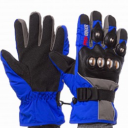 Мотоперчатки зимові Zelart PRO BIKER MS-4318 М Синій (PT1117)