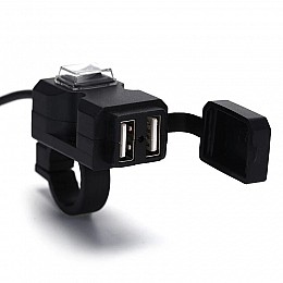 USB зарядне пристрій на 2 порти для мотоцикла Digital Lion MC01, з кріпленням на кермо