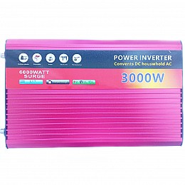 Автомобильный инвертор Power Inverter 002 c 12V на 220V 3000W модифицированная синусоида Red (11038-hbr)