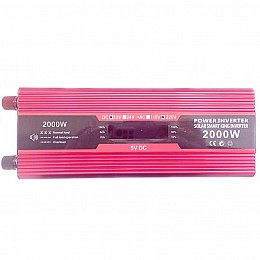 Инвертор напряжения Solar Smart King Power Inverter 008 c 12V на 220V 2000W модифицированная синусоида Red (11035-hbr)