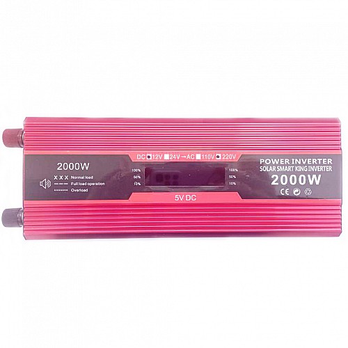Инвертор напряжения Solar Smart King Power Inverter 008 c 12V на 220V 2000W модифицированная синусоида Red (11035-hbr)