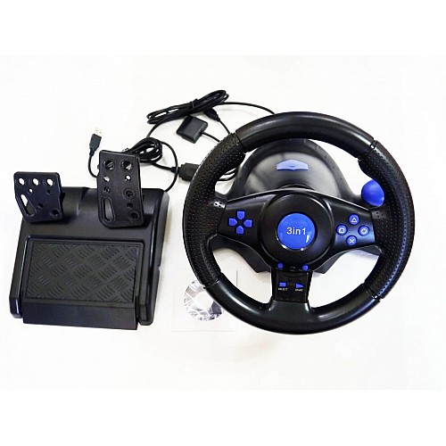 Руль с педалями OPT-TOP 3 в1 Vibration Steering wheel для приставки PS2 / PS3 / PC (1756374628)