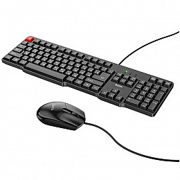 Комплект проводной клавиатура с мышью Hoco GM16 Black