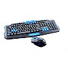 Бездротовий комплект клавіатура і мишка UKC HK-8100 Чорний з синім (np2_0542)