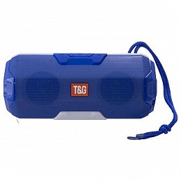 Бездротова портативна Bluetooth колонка з LED-підсвічуванням T&G TG-143 FM microSD Blue