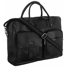 Чоловіча шкіряна сумка-портфель для ноутбука до 14 дюймів Always Wild Чорний (LAP15603NDM)