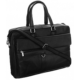 Мужская кожаная сумка-портфель для ноутбука до 14 дюймов Always Wild Черный (LAP15605NDM)