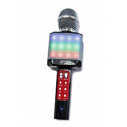 Мікрофон караоке WSTER WS-1828 з LED-підсвічуванням 4 голоси/USB/Bluetooth Чорний