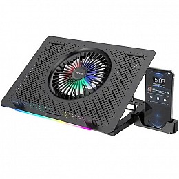 Охолоджуюча підставка для ноутбука HOCO DH11 з RGB підсвіткою чорна