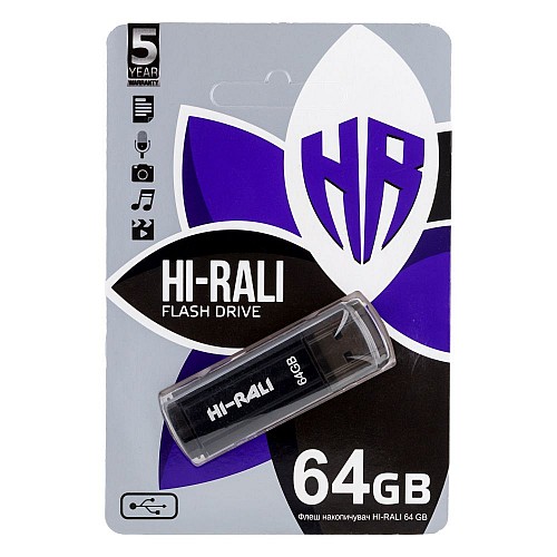 Флеш пам'ять Hi-Rali Stark USB 2.0 64GB Black