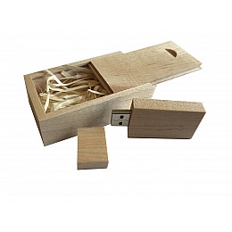 Флешка SUNROZ Wooden USB Flash Drive дерев'яний флеш-накопичувач у коробці 16 Gb USB 3.0 Світло-коричневий (SUN0819)
