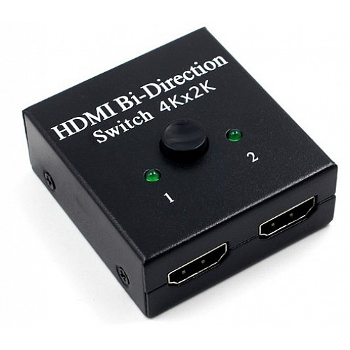 Перехідник моніторний Lucom HDMI 2x1 (Switch) Selector 4K@60Hz Bidirectional чорний (62.09.8098)