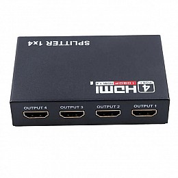 Спліттер 1x4 портів HDMI splitter 1080P 4K 3D Чорний (20053100245)