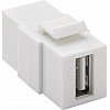 Перехідник обладнання Lucom USB2.0 A F/F (Keystone) Modul білий (25.02.5140)