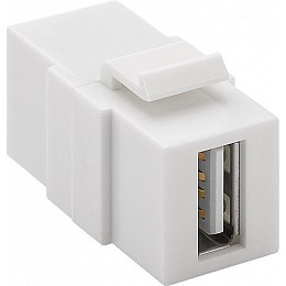 Перехідник обладнання Lucom USB2.0 A F/F (Keystone) Modul білий (25.02.5140)
