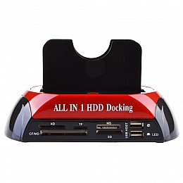 Док-станція для жорстких дисків Digital Lion PH-0875 SATA + IDE з подвійним слотом / кардрідером / USB 2.0