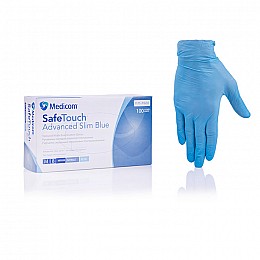 Нитриловые перчатки Medicom SafeTouch Advanced Slim Blue S 4г/м 100шт/уп (Medicom Slim Blue S)