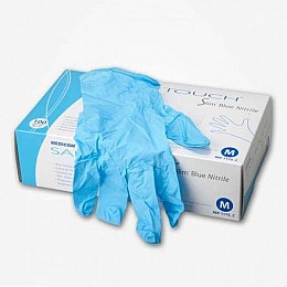 Перчатки нитрилові текстуровані Medicom M 100 шт/уп Сині (MedicomголубіM)