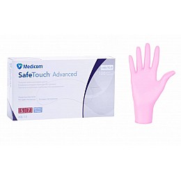 Нитриловые перчатки Medicom SafeTouch Advanced Slim размер S 100шт/уп розовые