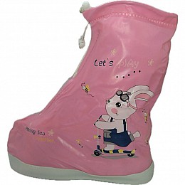 Дитячі гумові чоботи Lesko 2XL 25,5 см Рожевий Кролик Let`s play (15358-hbr)