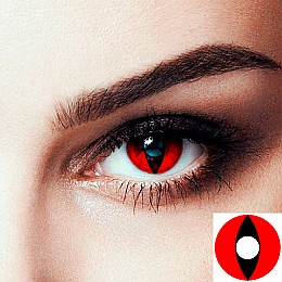 Линзы контактные Seta Decor цветные красный вертикальный зрачок RY-21 (8406)
