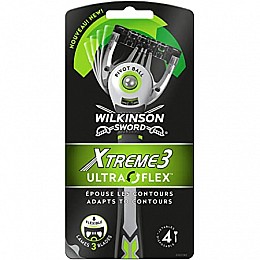 Одноразові станки для бриття Wilkinson Sword Xtreme 3 Ultra Flex Blister (4 шт.) (01606)