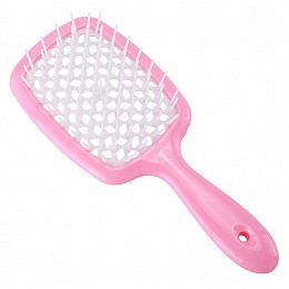 Расческа пластиковая для волос Stenson 521-1 розовая с белым