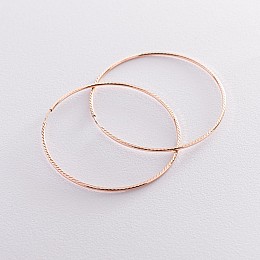 Сережки - кільця у червоному золоті (6.3 см) с01882 Оникс