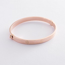 Жорсткий браслет Love з рожевого золота б03858 Оникс