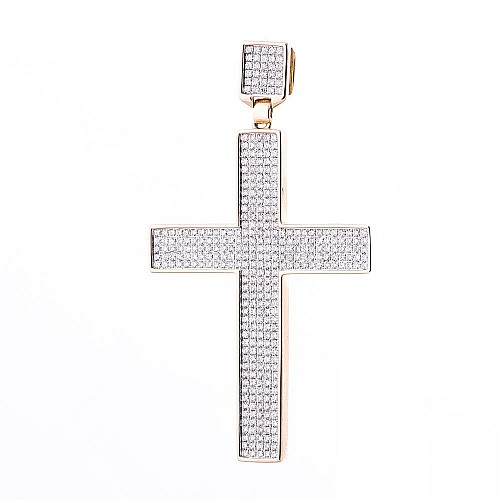 Золотий хрест з бриліантами cp615gm Оникс