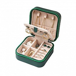Шкатулка Casegrace SP-01250 Зелена 10*10*5 для прикрас та ювелірних виробів портативна з дзеркалом (12187-67712)