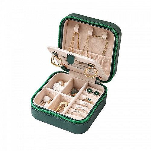 Шкатулка Casegrace SP-01250 Green 10*10*5 для украшений и ювелирных изделий портативная c зеркалом (12187-67712)