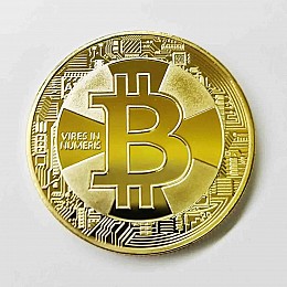 Монета сувенірна Eurs Bitcoin Золотий колір (BTC-G-2)