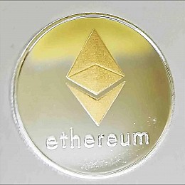 Монета сувенирная Eurs Ethereum ETH Серебряно-золотой цвет (ETH-G-S)