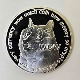 Монета сувенирная Eurs Dogecoin DOGE Серебряный цвет (DOGE-S)