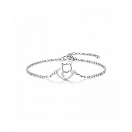 Жіночий браслет j-hel Кошеня-серце 1,49 г 22 см Silver (KITTYSilver)