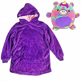 Детская толстовка трансформер с капюшоном игрушка Huggle Pets Animal Hoodie Фиолетовый