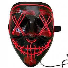 Светодиодная светящаяся LED маска OPT-TOP для Хэллоуина красная (2099342064)