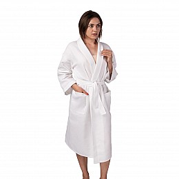 Вафельный халат Luxyart Кимоно S Белый (LS-0382)