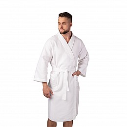 Вафельный халат Luxyart Кимоно XL Белый (LS-0411)