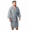 Вафельный халат Luxyart Кимоно размер (46-48) М 100% хлопок Серый (LS-3373)